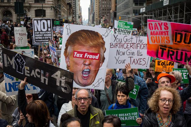 A 2017 march demanding Trump release his taxes